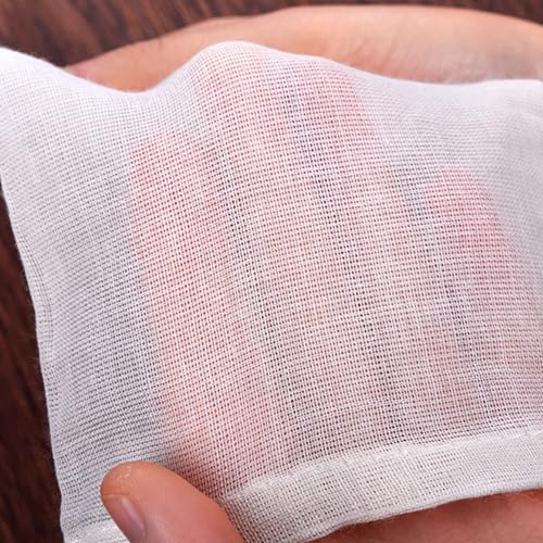 RONYOUNG 60PCS 3”X4” Reusable Drawstring Cotton Tea Bags - Cheesecloth Bags for Straining, Muslin Bags, Sachet Bags, Soup Bags, Coffee Tea Bone Broth Brew Bags
