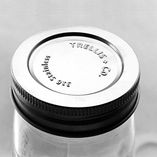 316 Stainless Steel Wide Mouth Mason Jar Lids - 12 Pack | For Storage, Dry Goods, Pickling, Gifts - Durable & Rustproof - Mason Jar Tops - size: 12 Pack