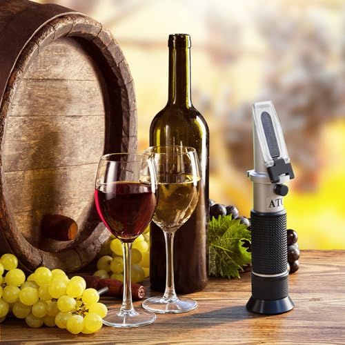 GYE Brix Refractometer with ATC, Dual Scale - Specific Gravity & Brix, Hydrometer in Wine Making and Beer Brewing, Homebrew Kit
