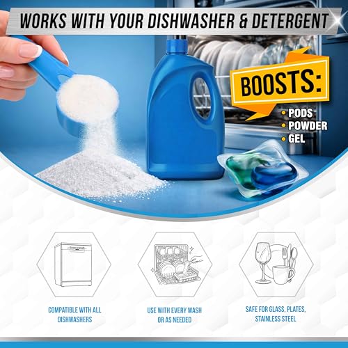 ACTIVE Washing Machine Cleaner and Dishwasher Detergent Booster - Includes 24ct Washer Cleaning Tablets and 32oz Dish Boosting Powder