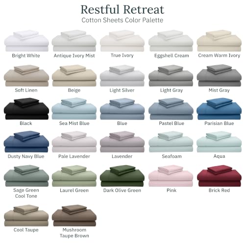 California Design Den Natural 100% Cotton Sheets Twin Size Bed Set - Luxury 600 Thread Count Sateen, Fully Elasticized Deep Pocket Twin Cotton Sheets, Durable - Soft Linen - color: 06 - Soft Linen, size: Twin