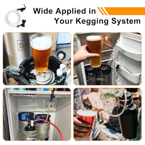 5FT Ball Lock Beer Line Assembly - 5/16" Liquid Line with Picnic Tap Faucet & Quick Disconnect PVC Tubing Ball Lock Picnic Tap for Corny Keg Ball Lock Keg Beer Dispenser Soda Dispensing - size: 5FT- 1 Pack