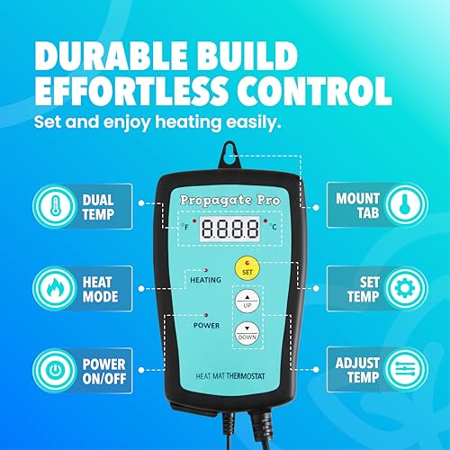 Brewing & Fermentation Heat Pad with Heating Thermostat - 12" Sourdough Starter Warmer Mat, Beer & Wine Fermenting - Heating Mat for Kombucha Jar, Carboy, Glass Jar, Fermentors with Heater Temp Strip - size: 12" Heat Mat + Heating Thermostat