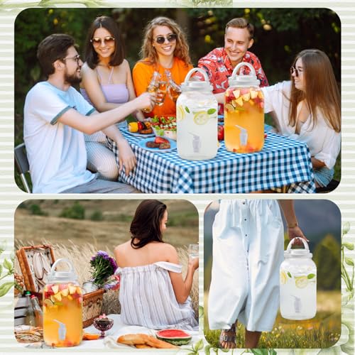 Havawish 2 Pcs 1 Gallon Plastic Beverage Dispenser with Spigot Clear Summer Kitchen Fridge Drink Dispenser for Parties Lemonade Juice Tea Beer Cold Water(White,Cylinder) - color: White, style: Cylinder
