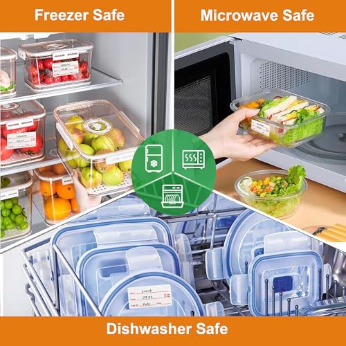 1000Pcs Food Labels, AIMEIKI 2 Rolls 1 x 2 Inch Removable Date Stickers Waterproof Food Storage Stickers for Freezer, Refrigerator, Food Containers Easy Clean No Residue - style: 1x2inch labels