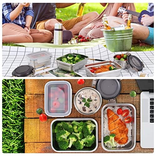 Cykorxicc 12PC 304 Stainless Steel Food Storage Containers with Lids Leakproof, Meal Prep Container Airtight, Lunch Boxes, Kimchi Containers for food storage Nestable | Oven/Dishwsher/Freezer Safe