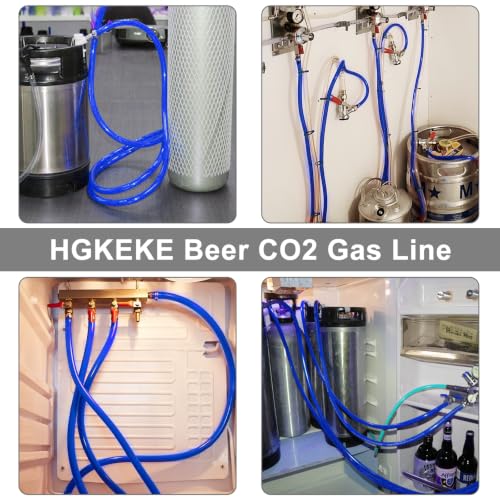 10FT Beer CO2 Line for 5/16" Barb Fitting, PVC Gas Tubing & 4 PCS Stainless Steel Clamps Food-grade Keg CO2 Line Hose-Gas Beer Dispense Home Brewing Carbonation - size: 10 Feet