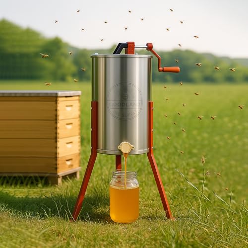 HE4MAN 4 Frame Beekeeping 304 Stainless Steel Drum Honey Extractor with Stand - Manual