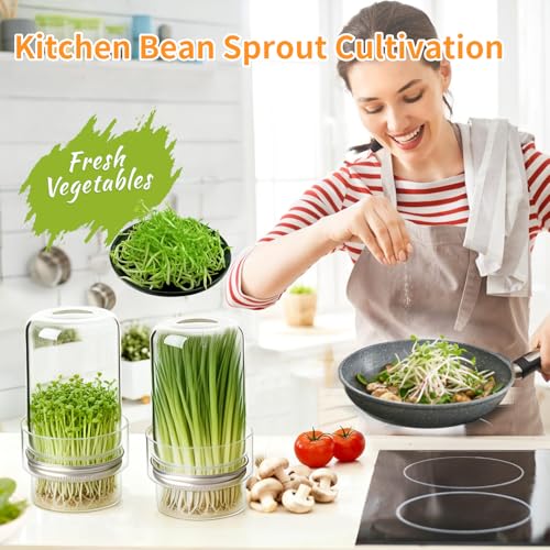 Sprouting Jar Kit, 2 Pack Wide Mouth Quart Mason Jars | Broccoli, Microgreens, Alfalfa Sprout Jar | Perfect for Home Gardeners, Health Enthusiasts & Vegan Diets - color: 2Pack-Without Sleeve