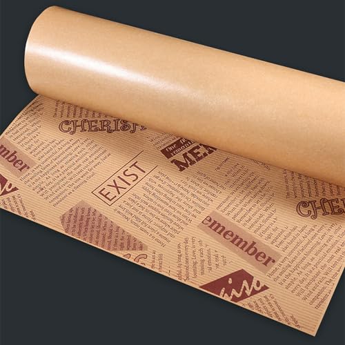 100 Sheets Wax Paper 15 x 11 Inch Greaseproof Sandwich Burger Chips Cuttable Baking Parchment Wraping Paper (Brown #1) - color: Brown #1