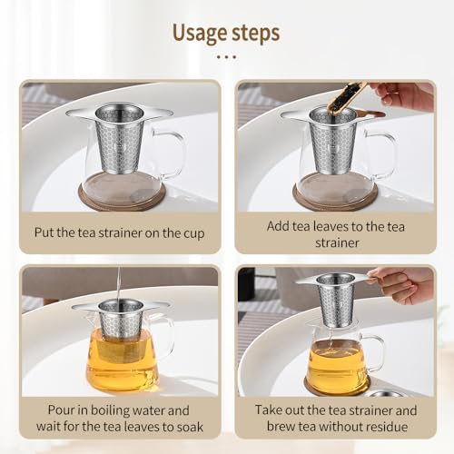 Tea Infuser for Loose Leaf Tea, BOMANSI BOMS 316 Stainless Steel Tea Infuser with Handles, Extra Fine Mesh Tea Strainers Filter Fine Tea Leaves, Fits Tea Pots, Mugs, 1 Pack