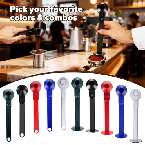 2 Pcs Coffee Scoop & Funnel for Reusable K-Cup Pods, 2Tbsp Dosing Spoon, 51mm Espresso Tamper, BPA-Free PCTG, Dishwasher Safe, Fits Espresso Machines, For Coffee & Protein Powder, Black, 2 Models A&B - color: Upgrade Black