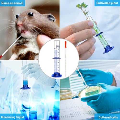 Thick Glass Graduated Cylinder Measuring Liquid Lab Cylinders with Anti-Falling Plastic Base and Bumper Guards and Glass Dropper (Glass, 500ML) - size: 500ML