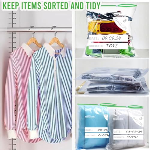 BEIDOU-PAC Combo Large Slider Storage Bags 80 Count, 2 Gallon & 3 Gallon Resealable Variety Pack With Organizer, Reclosable Clear Plastic Bags (Variety Pack) - style: Slider-2 in 1 dispenser