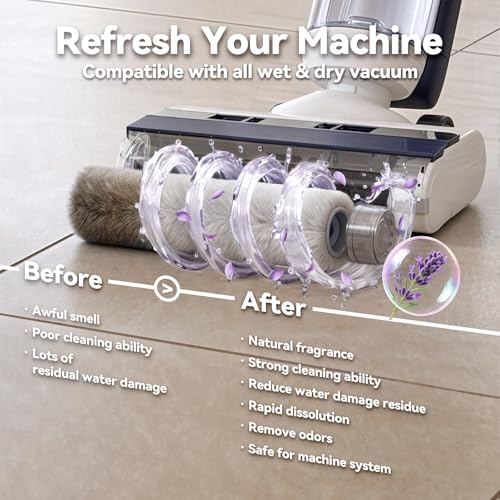 Floor Cleaning Tablets Kit Compatible with Tineco Cleaning Solution, 200 Count Lavender Scent Multi-Surface Floor Cleaner Tablets with 250ml Mixing Bottle, for All Robot Vacuum Mop Hardwood Tile