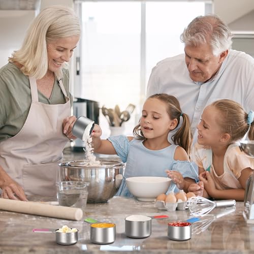 Magnetic Measuring Cups Set of 8, Stainless Steel Nesting Measuring Cups with Easy to Read Markings, Kitchen Gadgets for Cooking & Baking - style: Magnetic-8PCS