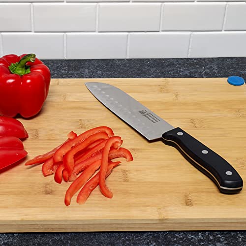 Chef Craft Select Santoku Knife, 6.5 inch blade 15.5 inch in length, Stainless Steel/Black - style: Santoku Knife