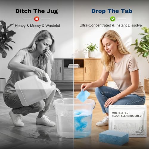 100PCS Multi Effect Floor Cleaner Sheets & Tablets, 2026 Upgraded Multiple Effect The Floor Clean Tablets for Mopping, Dissolvable Deep Cleaning Floor Sheet for Hardwood Laminate Tile Vinyl, Lavender