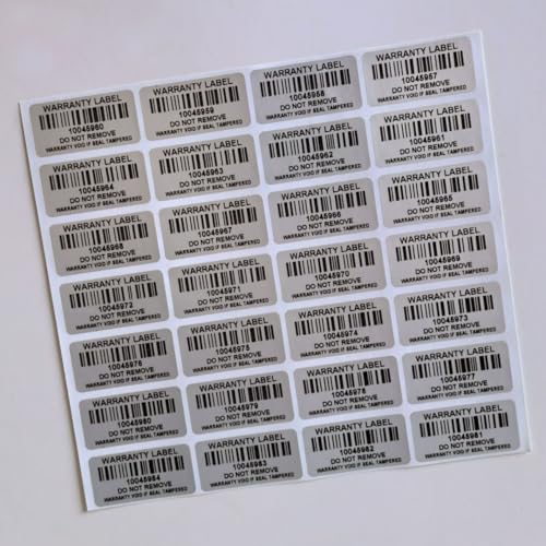 Tamper Evident Proof Barcode Stickers with Individual Serial Number Security Warranty Void Sticker,Sealing Label for Package(150pcs 1.6x0.8 inches,Matte Silver) - style: silver4x2cm