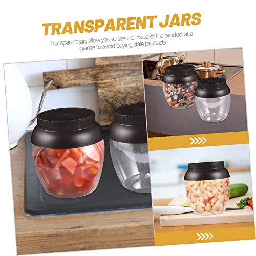LIFKOME 4pcs Airtight Pickle Container Fermenting Jar Multi-function Kimchi Storage with Sealing Lid Reusable Jar for Vegetables Dried Fruit Honey Wine Great Present