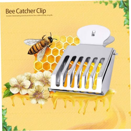 Toddmomy 5pcs Queen Cage Clips for Beekeeping Essential Beekeeper Tool for Bee Capture and Marking Smooth Edges for Bee Safety Silver