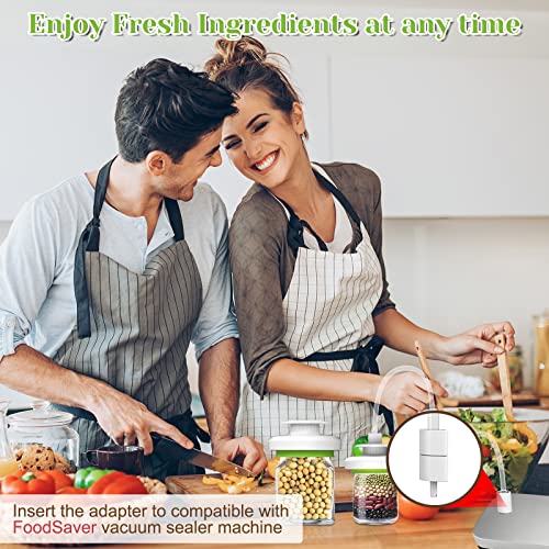 Mason Jar Vacuum Sealer Kit - Vacuum Sealer with Manual Pump and Lid Opener for Wide & Regular Mouth Jars - color: White