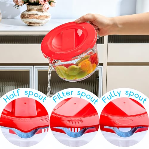 4-Cup High Borosilicate Glass Measuring Cup with Lid for Kitchen | Glass Measuring Beaker with Handle, Measuring Cups with Lid for Liquids, Ideal for Baking, Cooking, Mixing, and Heating - size: 4-Cup