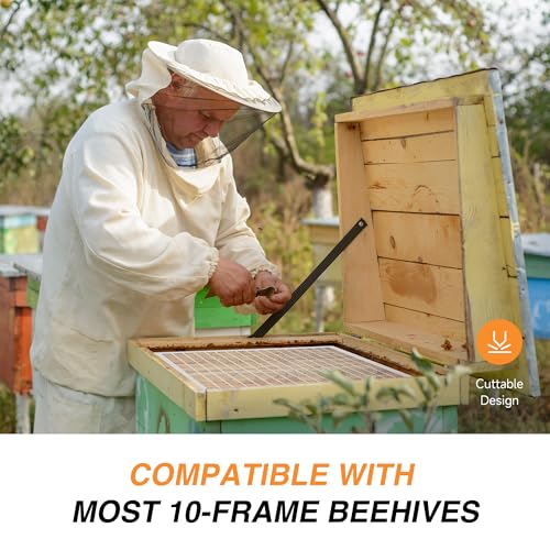 CREWORKS Bee Hive Boxes 10 Frame Langstroth Beehive, 2 Layers Complete Bee Hive Kit, 1 Super Bee Box & 1 Bee Brood Box with Beehive Frames 10 Frame Queen Excluders, and Foundation