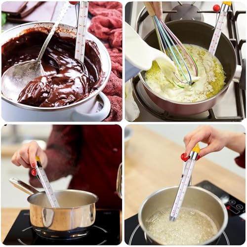 Candy Thermometer Deep Fry Thermometer with Pot Clip 2026 New Instant Read Glass Thermometer Candy, Fry, Jam, Sugar, Syrup, Jelly Thermometer Food Thermometer Kitchen Accessories for Home Cooking