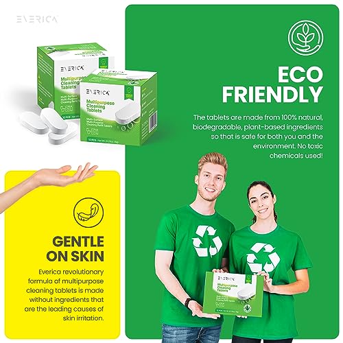 Multipurpose Cleaning Tablets - Powerful All-Purpose Cleaner for Water Bottles Surfaces - Eco-Friendly and Gentle - 12 Pack Aloe Scented Refill Tablets - for Home Kitchen Office and Vehicles