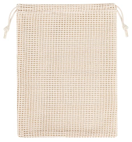 PALTERWEAR 100 Percent Natural Cotton Double Drawstring Mesh Bag For Herbs, Nuts, Spices (5 x 7 Inch - Set of 5) - size: 5 x 7 Inch - Set of 5