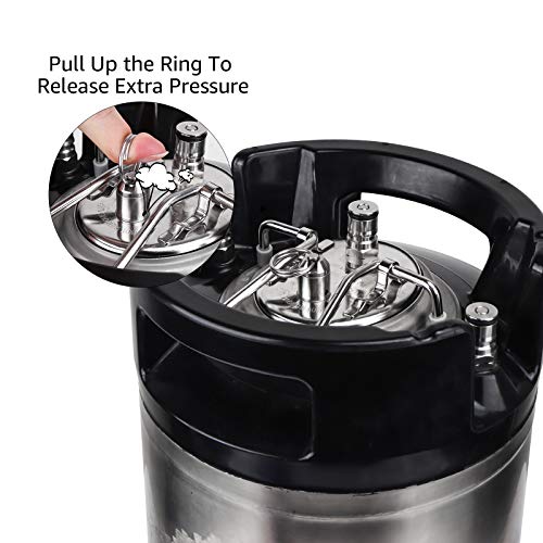 MRbrew All 304 Stainless Steel Corny Keg Pressure Relief Valve, 4 Pcs Ball Lock Keg Lid Pressure Release Valve for Cornelius Keg Homebrew Beer Kegerator Replacement Kit Kegerator Parts