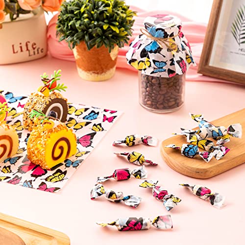 100 Pcs Butterfly Wax Paper Sheets, Waterproof Oil-proof Deli Paper Sandwich Wrap, 8.6 x 9.8 Inches, Perfect for Food Preservation, Picnic, Candy Wrap - color: Butterfly