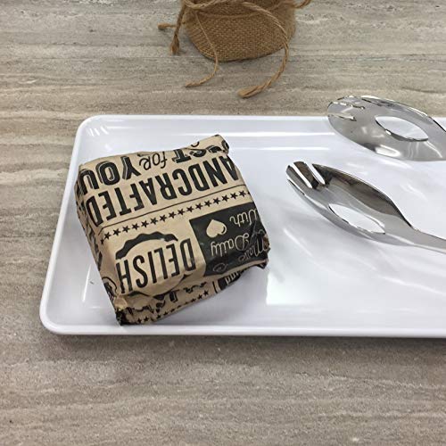 G.E.T. P-GT-1212-BR 12" x 12" Brown Food Word Text Grease-Resistant Food-Safe Wrap Paper, Deli Wrap, Clipper Mill (1000 Pieces) - color: Brown, size: 12" x 12", style: Brown with Black Ink