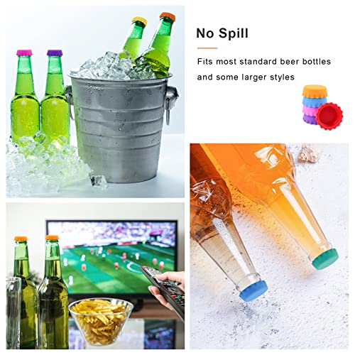54 PCS Silicone Rubber Bottle Caps, 9 Colors Reusable Beer Caps for Home Brewing Beer, Soft Drink, Wine Bottle, Beer Bottle, Soda Bottles Kitchen Gadgets