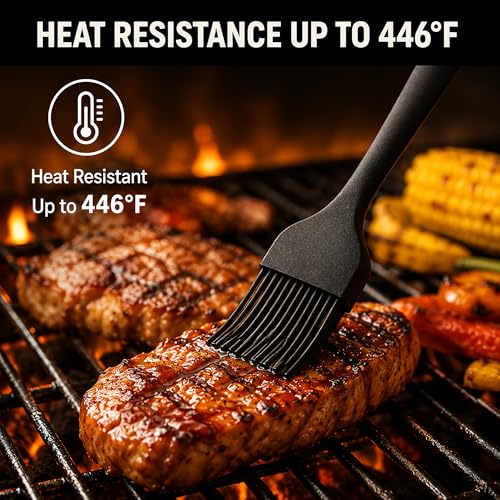 Silicone Basting Pastry Brush for Baking Cooking Bbq Grill Spread Oil Butter Sauce 2 Pack - color: black2