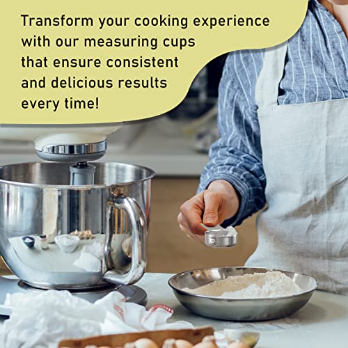 1PCS 1/8Cup (30ml, 1oz) Single Measuring Cup, Stainless Steel Measure Scoop, Metric and US Measurement, Dishwasher Safe - size: 1/8cup|30ml|1oz