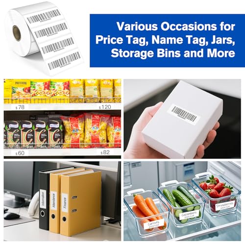 L LIKED 3" x 1" Thermal Labels, Blank Removable Labels with No Residue, Water and Oil Resistant, Use for Both Home and Office (1 Roll, 1400 Labels) - size: 1x3-1400