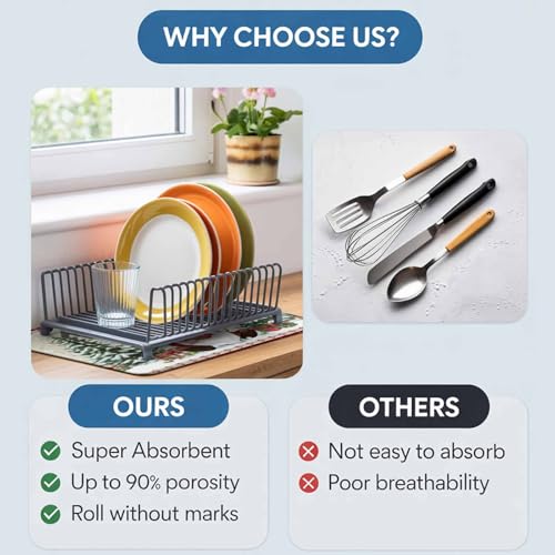Christmas Dish Drying Mat for Kitchen Counter, Microfiber Rack Pads, Southwestern Xmas Gnomes Tree Winter Snowflake Absorbent Dish Bottle Drying Mat, 16''x18'', 1 Pack - size: 1PCS-16x18in