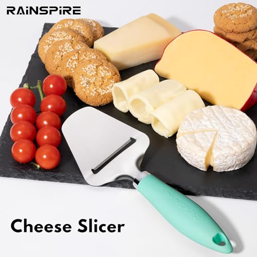 Rainspire Upgraded Non-Stick Cheese Slicers for Block Cheese Multi-Functional Cheese Cutter for Mozzarella, Cheddar, Gruyere Charcuterie Accessories Dishwasher Safe Kitchen Tools, Mint Green - color: Mint Green