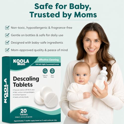 Descaling Tablets for Bottle Washer & Warmers (20 Count) - Descaler Tablets, Removes Limescale Milk Residue & Mineral Buildup Compatible with Momcozy, Baby Breeza, Grownsy & All Bottle Washers