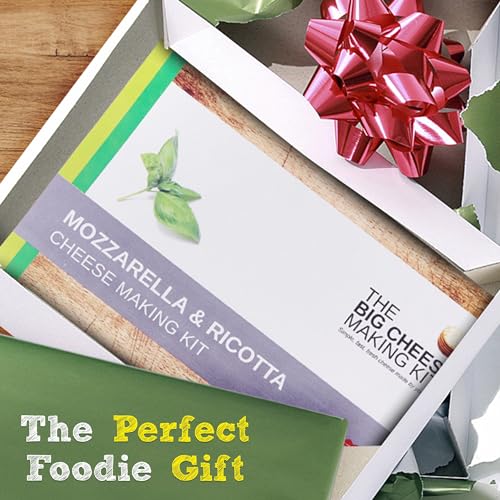The Big Cheese Mozzarella & Ricotta Cheese Making Kit - Make Fresh Mozzarella & Ricotta at Home - 10 Batches with Vegetarian Rennet, Citric Acid & Recipe Booklet