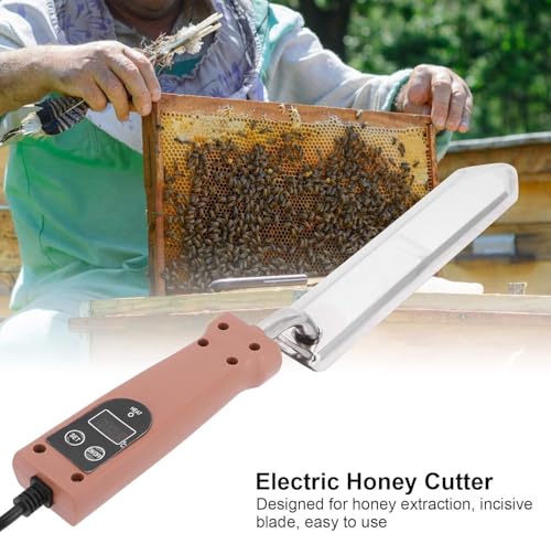 Electric Honey Uncapping Knife, Adjustable 50–180℃ Temperature with Memory Function, Digital Display, Stainless Steel Beekeeping Knife for Honey Frames & Honeycomb