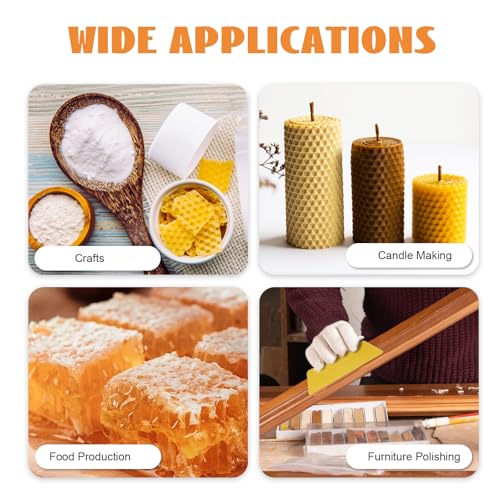 30pcs Natural Beeswax Sheets for Beekeeping, Wax Foundation Sheets for Bee Hive Frames, Honeycomb Bees Wax Sheets, 7.68 * 16.34in