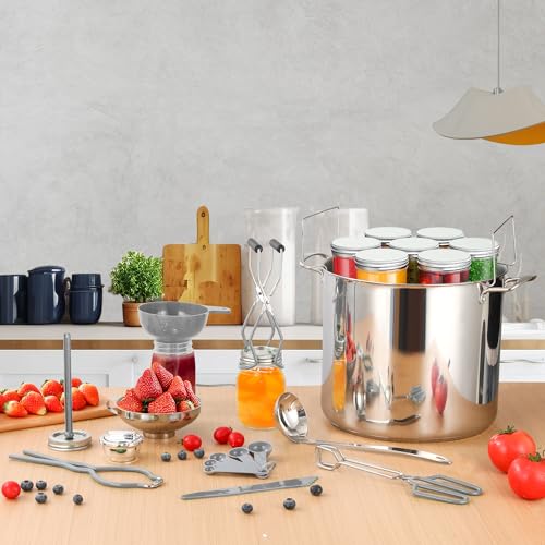 Gemfino Canning Supplies Starter Kit with Canning Rack,Canning Kit for Beginners - color: Gray