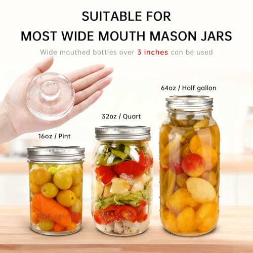3Pcs Fermentation Glass Weights for Wide Mouth Jars - Pickle Bottles with Sealing Lids for Efficient Fermenting - Durable, Transparent Fermenting Lids and Weights for Sauerkraut, (B Flower) - size: B Flower