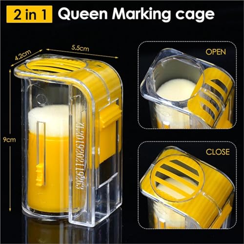 Queen Bee Marker Bottle 2pcs 8 Colors Beekeeping Marker Pen with Bottle Bee Queen Catcher Not Fade Identification Marking Tool Beekeeper Equipment(Pink) - color: Pink
