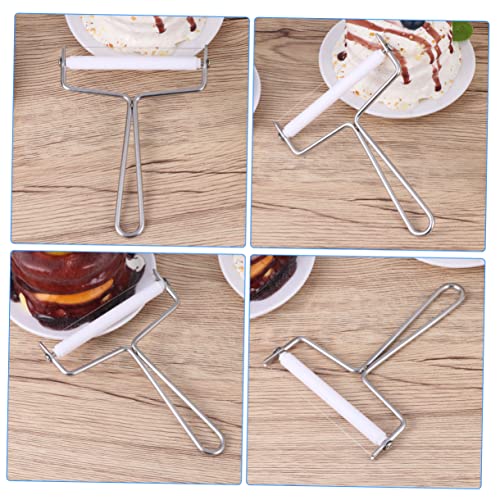 OUNONA 2Pcs Stainless Steel Efficient Cream Cutter Butter Scraper Multi Purpose Cheese Slicer Kitchen Tools for Baking Wall Mounted Design Silver