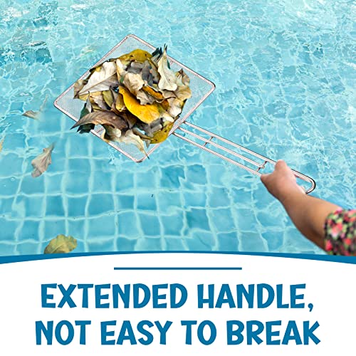 Mumufy 2 Pcs Square Fine Mesh Skimmer Spider Strainer Oil Skimmer for Deep Fryer Frying Scoop Stainless Steel Spider Strainer with Long Handle for Kitchen Swimming Pools Fried Food (6.7 x 6.7 Inch) - size: 6.7 x 6.7 Inch