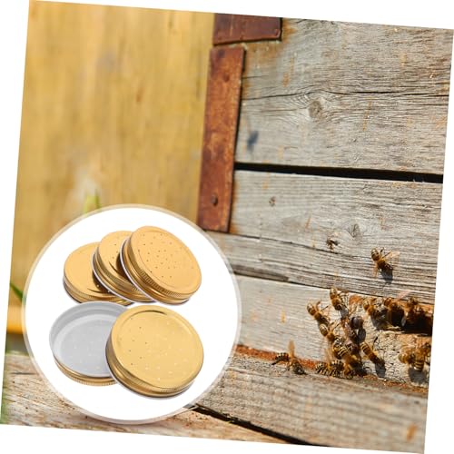 Outanaya 5pcs Bee Water Feeder Lids for Beehive Entrance Easy to Install Reusable Watering Station Versatile Beekeeping Supplies for Hydration and Feeding Needs